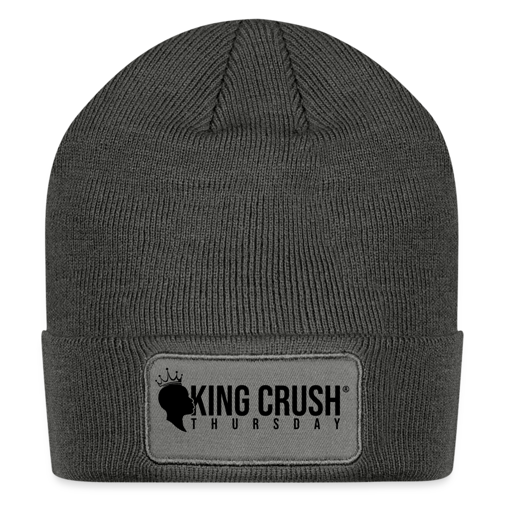 Patch Beanie - charcoal grey